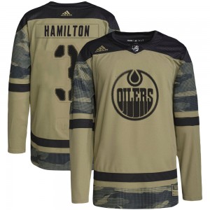 Men's Adidas Edmonton Oilers Al Hamilton Camo Military Appreciation Practice Jersey - Authentic
