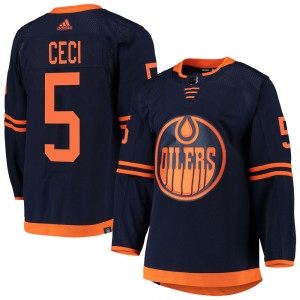 Youth Adidas Edmonton Oilers Cody Ceci Navy Alternate Primegreen Pro Jersey - Authentic