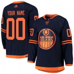 Youth Adidas Edmonton Oilers Custom Navy Custom Alternate Primegreen Pro Jersey - Authentic