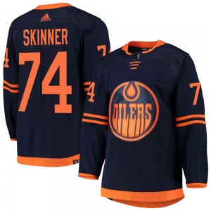 Youth Adidas Edmonton Oilers Stuart Skinner Navy Alternate Primegreen Pro Jersey - Authentic