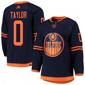 Youth Adidas Edmonton Oilers Ty Taylor Navy Alternate Primegreen Pro Jersey - Authentic