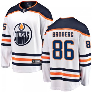 Youth Fanatics Branded Edmonton Oilers Philip Broberg White Away Jersey - Breakaway