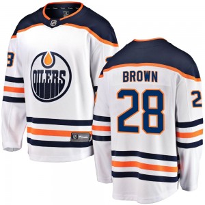 Youth Fanatics Branded Edmonton Oilers Connor Brown White Away Jersey - Breakaway