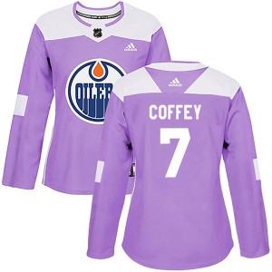 Women's Adidas Edmonton Oilers Paul Coffey Purple Fights Cancer Practice Jersey - Authentic