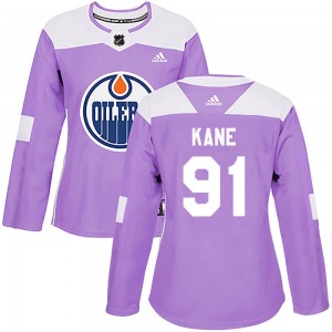 Women's Adidas Edmonton Oilers Evander Kane Purple Fights Cancer Practice Jersey - Authentic