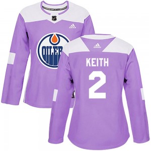 Women's Adidas Edmonton Oilers Duncan Keith Purple Fights Cancer Practice Jersey - Authentic