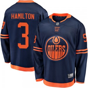 Youth Fanatics Branded Edmonton Oilers Al Hamilton Navy Alternate 2018/19 Jersey - Breakaway