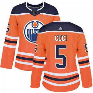 Women's Adidas Edmonton Oilers Cody Ceci Orange r Home Jersey - Authentic
