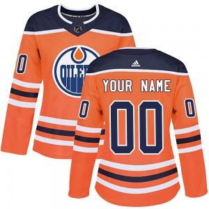 Women's Adidas Edmonton Oilers Custom Orange r Home Jersey - Authentic