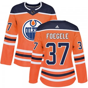 Women's Adidas Edmonton Oilers Warren Foegele Orange r Home Jersey - Authentic