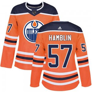 Women's Adidas Edmonton Oilers James Hamblin Orange r Home Jersey - Authentic