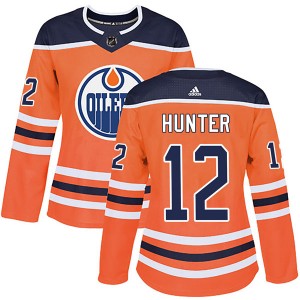 Women's Adidas Edmonton Oilers Dave Hunter Orange r Home Jersey - Authentic