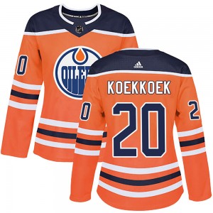 Women's Adidas Edmonton Oilers Slater Koekkoek Orange r Home Jersey - Authentic