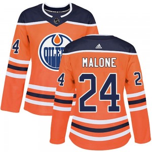 Women's Adidas Edmonton Oilers Brad Malone Orange r Home Jersey - Authentic