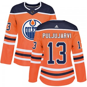 Women's Adidas Edmonton Oilers Jesse Puljujarvi Orange r Home Jersey - Authentic