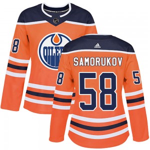 Women's Adidas Edmonton Oilers Dmitri Samorukov Orange r Home Jersey - Authentic
