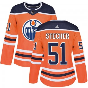 Women's Adidas Edmonton Oilers Troy Stecher Orange r Home Jersey - Authentic