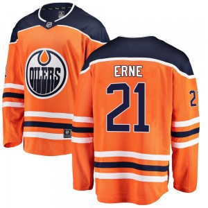 Men's Fanatics Branded Edmonton Oilers Adam Erne Orange Home Jersey - Breakaway