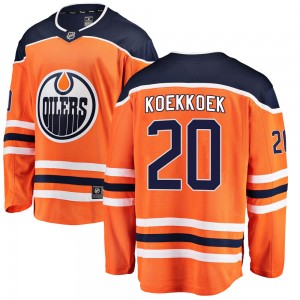 Men's Fanatics Branded Edmonton Oilers Slater Koekkoek Orange Home Jersey - Breakaway