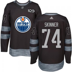 Men's Edmonton Oilers Stuart Skinner Black 1917-2017 100th Anniversary Jersey - Authentic