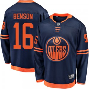 Men's Fanatics Branded Edmonton Oilers Tyler Benson Navy Alternate 2018/19 Jersey - Breakaway