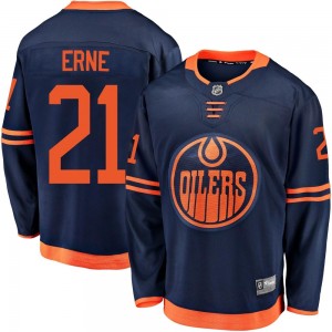 Men's Fanatics Branded Edmonton Oilers Adam Erne Navy Alternate 2018/19 Jersey - Breakaway