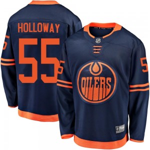 Men's Fanatics Branded Edmonton Oilers Dylan Holloway Navy Alternate 2018/19 Jersey - Breakaway