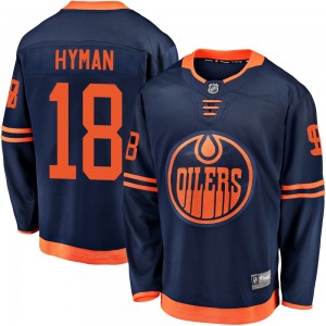 Men's Fanatics Branded Edmonton Oilers Zach Hyman Navy Alternate 2018/19 Jersey - Breakaway