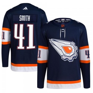 Youth Adidas Edmonton Oilers Mike Smith Navy Reverse Retro 2.0 Jersey - Authentic