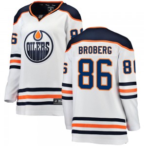 Women's Fanatics Branded Edmonton Oilers Philip Broberg White Away Jersey - Breakaway