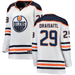 Women's Fanatics Branded Edmonton Oilers Leon Draisaitl White Away Breakaway Jersey - Authentic