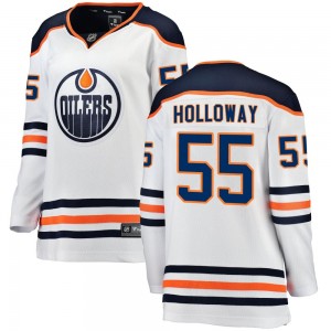 Women's Fanatics Branded Edmonton Oilers Dylan Holloway White Away Jersey - Breakaway