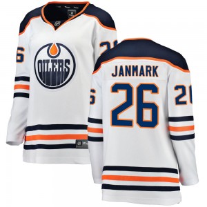 Women's Fanatics Branded Edmonton Oilers Mattias Janmark White Away Jersey - Breakaway