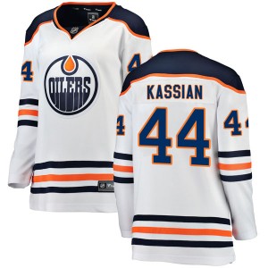 Women's Fanatics Branded Edmonton Oilers Zack Kassian White Away Breakaway Jersey - Authentic