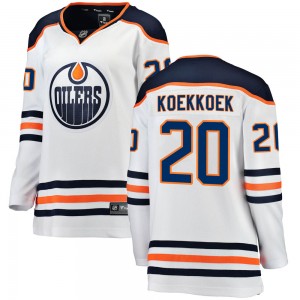 Women's Fanatics Branded Edmonton Oilers Slater Koekkoek White Away Jersey - Breakaway
