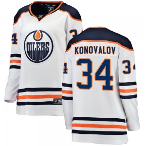 Women's Fanatics Branded Edmonton Oilers Ilya Konovalov White Away Jersey - Breakaway