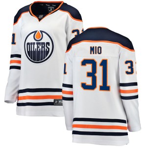 Women's Fanatics Branded Edmonton Oilers Eddie Mio White Away Breakaway Jersey - Authentic