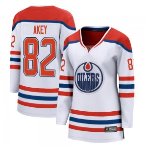 Women's Fanatics Branded Edmonton Oilers Beau Akey White 2020/21 Special Edition Jersey - Breakaway