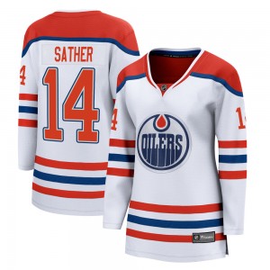Women's Fanatics Branded Edmonton Oilers Glen Sather White 2020/21 Special Edition Jersey - Breakaway