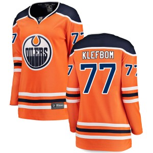 Women's Fanatics Branded Edmonton Oilers Oscar Klefbom Orange r Home Breakaway Jersey - Authentic