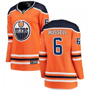 Women's Fanatics Branded Edmonton Oilers Kris Russell Orange Home Jersey - Breakaway
