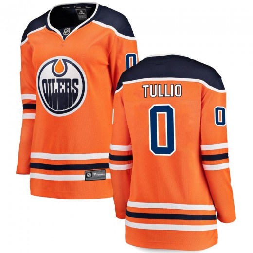 Women's Fanatics Branded Edmonton Oilers Tyler Tullio Orange Home Jersey - Breakaway