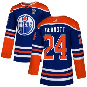 Men's Adidas Edmonton Oilers Travis Dermott Royal Alternate 2025 Stanley Cup Final Jersey - Authentic
