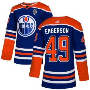 Men's Adidas Edmonton Oilers Ty Emberson Royal Alternate 2025 Stanley Cup Final Jersey - Authentic