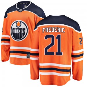 Youth Fanatics Branded Edmonton Oilers Trent Frederic Orange Home Jersey - Breakaway