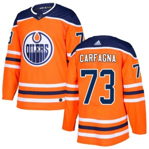 Men's Adidas Edmonton Oilers Damien Carfagna Orange r Home Jersey - Authentic