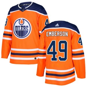 Men's Adidas Edmonton Oilers Ty Emberson Orange r Home Jersey - Authentic