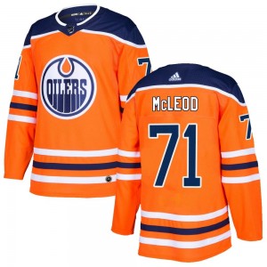 Men's Adidas Edmonton Oilers Ryan McLeod Orange r Home Jersey - Authentic