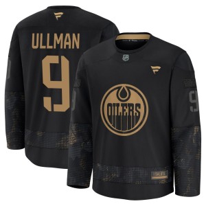 Men's Fanatics Edmonton Oilers Norm Ullman Black 2024 Military Appreciation Practice Jersey - Premium
