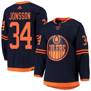Men's Adidas Edmonton Oilers Samuel Jonsson Navy Alternate Primegreen Pro Jersey - Authentic